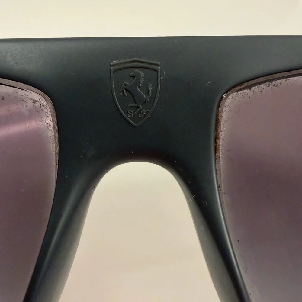 Ray-Ban x Ferrari Black Sunglasses Yellow Temple Tips Unisex